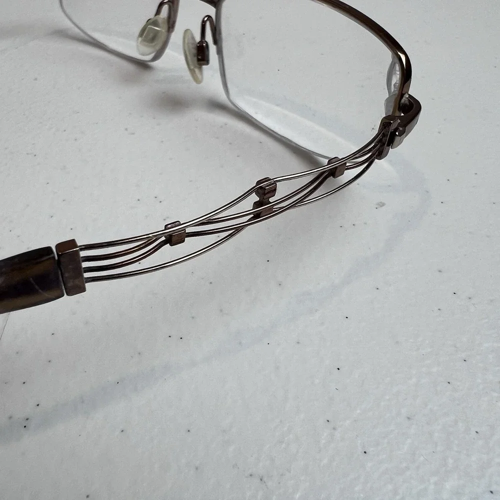 CHARMANT LINEART XL2015‎ Titan Japan Brown Half Rim Eyeglasses Frame 52-17-135